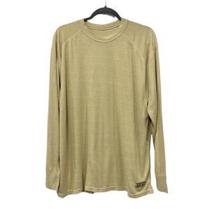 XGO Mens Flame Retardant Tan Long Sleeve Crewneck‎ Shirt 2XL Workwear Outdoor